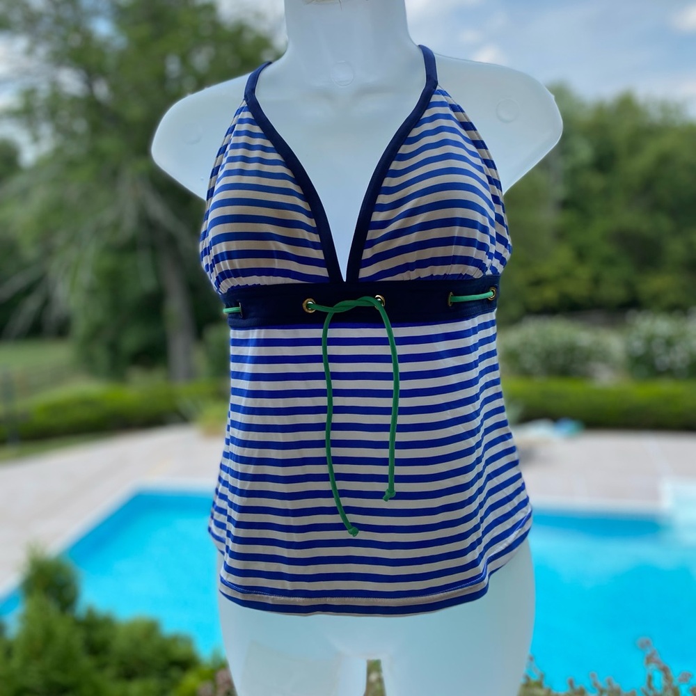 NWOT JAG - Woman’s royal blue/white striped tankini, light padded bra, S…